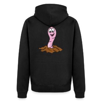 earthworm - Unisex Premium Organic Zip Hoodie - black - Back - Nico (187cm)