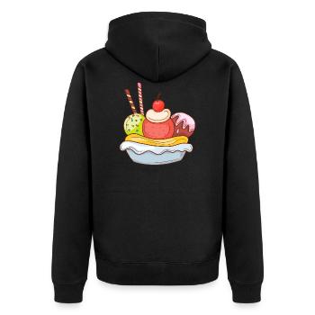 Ice cream ice cream ice cream ice cream ball ice cream sundae - Unisex Premium Organic Zip Hoodie - black - Back - Nico (187cm)