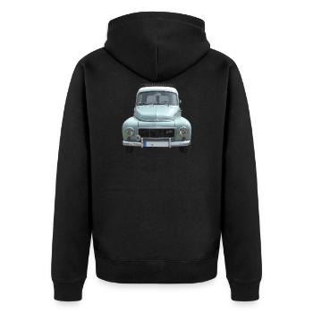 Buckelvolvo vintage car - Unisex Premium Organic Zip Hoodie - black - Back - Nico (187cm)