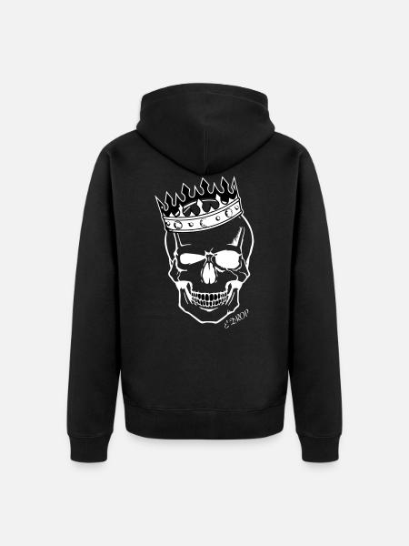 Totenkopf Edrop - Unisex Premium Bio Zip Hoodie - Schwarz