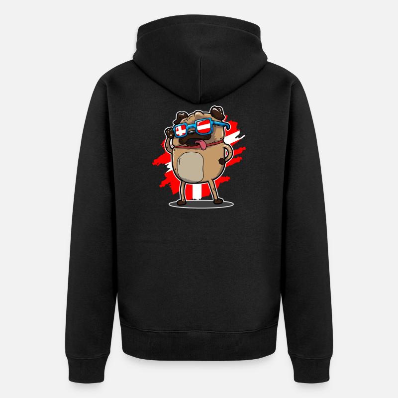 DENMARK PUG SHIRT - Veste à capuche bio Premium Unisexe - noir