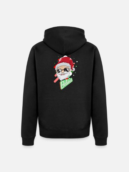 Nikolaus Santa Claus Weihnachtsmann - Unisex Premium Bio Zip Hoodie - Schwarz