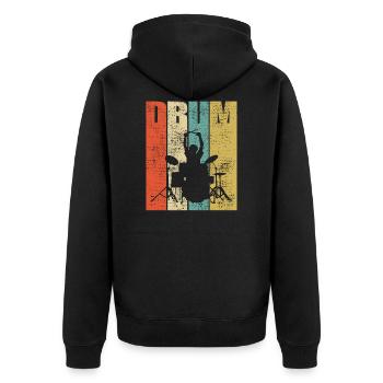 Drums Drummer Drumline drumsticks - Unisex Premium Organic Zip Hoodie - black - Back - Nico (187cm)