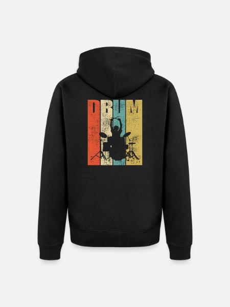 Drums Drummer Drumline drumsticks - Unisex Premium Organic Zip Hoodie - black