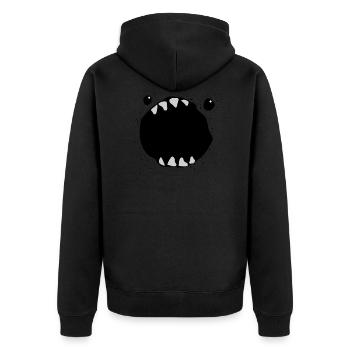 Monster - Unisex Premium Bio Zip Hoodie - Schwarz - Hinten - Nico (187cm)