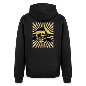 locomotive à vapeur - Veste à capuche bio Premium Unisexe - noir - Dos - Nico (187cm)