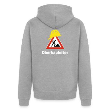 Senior Site Manager - Unisex Premium Organic Zip Hoodie - heather grey - Back - Nico (187cm)