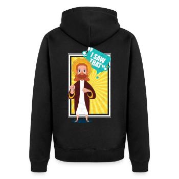 Jesus Christus Geschenk Religion - Unisex Premium Bio Zip Hoodie - Schwarz - Hinten - Nico (187cm)