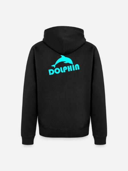 dolphin - Unisex Premium Organic Zip Hoodie - black