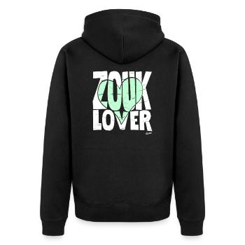 Zouk Lover Mint Tea - Unisex Premium Organic Zip Hoodie - black - Back - Nico (187cm)
