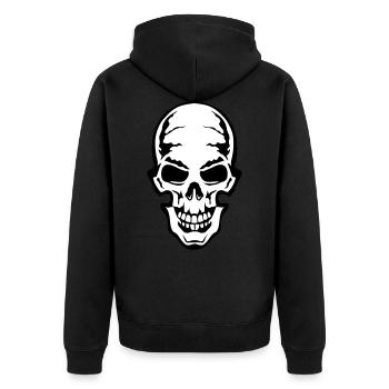 Gothic gothic skull dead death head 106 - Unisex Premium Organic Zip Hoodie - black - Back - Nico (187cm)