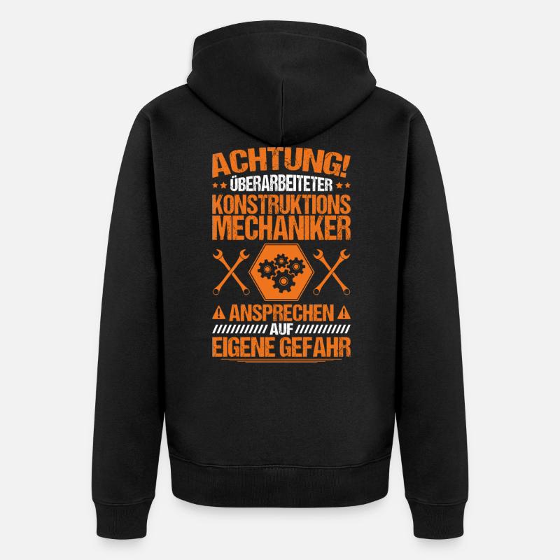 Mécanicien de construction Remanié Cadeau - Veste à capuche bio Premium Unisexe - noir
