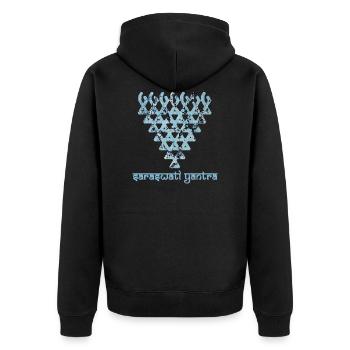 saraswati yantra e 55 - Veste à capuche bio Premium Unisexe - noir - Dos - Nico (187cm)