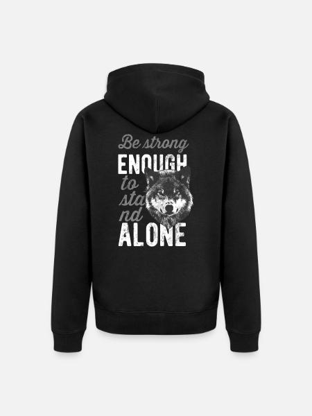 wolf - Unisex Premium Organic Zip Hoodie - black