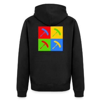 Bratwurst pop art - Unisex Premium Organic Zip Hoodie - black - Back - Nico (187cm)