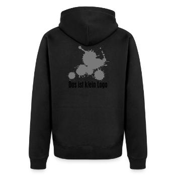 Das ist (k)ein Logo aus Logo-Kleksen - Unisex Premium Bio Zip Hoodie - Schwarz - Hinten - Nico (187cm)