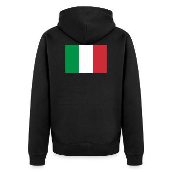 Italien Flagge Fahne Italia - Unisex Premium Bio Zip Hoodie - Schwarz - Hinten - Nico (187cm)