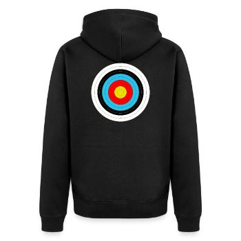 Target in archery - Unisex Premium Organic Zip Hoodie - black - Back - Nico (187cm)