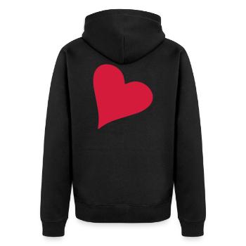 Symbole de coeur étrange rouge - Veste à capuche bio Premium Unisexe - noir - Dos - Nico (187cm)