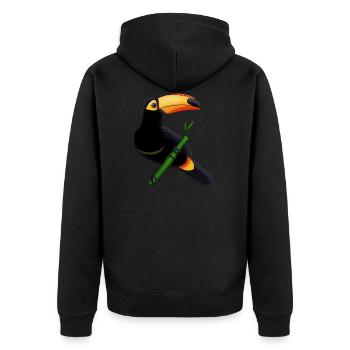 Idée cadeau Toucan tropiques forêt tropicale - Veste à capuche bio Premium Unisexe - noir - Dos - Nico (187cm)