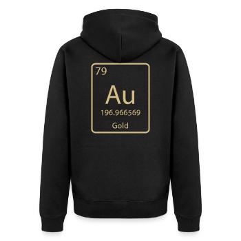 Gold aurum chemical element / periodic table - Unisex Premium Organic Zip Hoodie - black - Back - Nico (187cm)