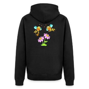 Abeilles à fleurs et miel - Veste à capuche bio Premium Unisexe - noir - Dos - Nico (187cm)