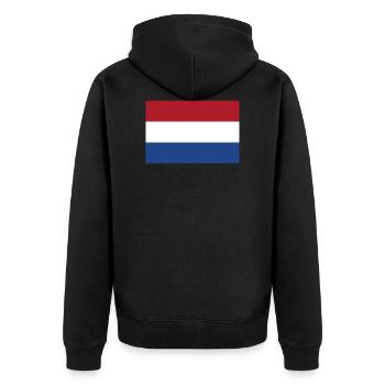 Pays-Bas Hollande Drapeau néerlandais Drapeau - Veste à capuche bio Premium Unisexe - noir - Dos - Nico (187cm)