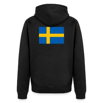 Schweden Flagge Fahne schwedisch - Unisex Premium Bio Zip Hoodie - Schwarz - Hinten - Nico (187cm)