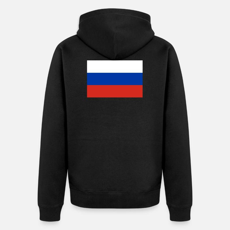 Russie drapeau russe drapeau - Veste à capuche bio Premium Unisexe - noir