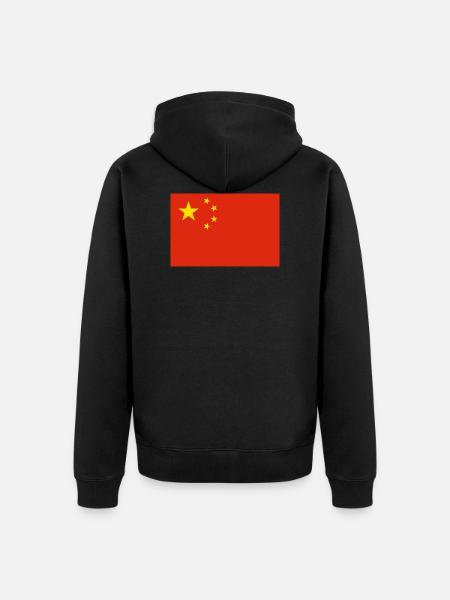 Bandera china Bandera de Asia - Chaqueta con capucha prémium ecológica unisex - negro