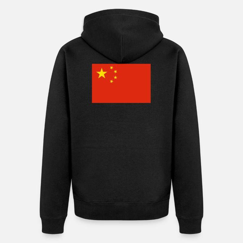 Chine drapeau chinois Drapeau Asie - Veste à capuche bio Premium Unisexe - noir