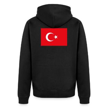 Turkey Turkish flag flag - Unisex Premium Organic Zip Hoodie - black - Back - Nico (187cm)