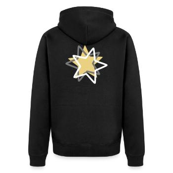 Christmas stars silver gray gold yellow and white - Unisex Premium Organic Zip Hoodie - black - Back - Nico (187cm)