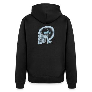 Motorcycle chopper xray motorcycle skull - Unisex Premium Organic Zip Hoodie - black - Back - Nico (187cm)
