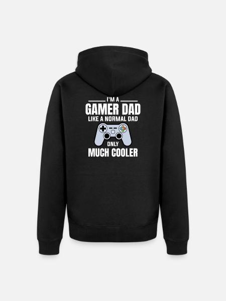 Gamer Dad - spil far - Premium økologisk unisex-hættejakke - sort