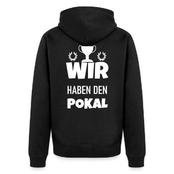 Wir haben den Pokal Sport Mannschaft Team Gruppe - Unisex Premium Bio Zip Hoodie - Schwarz - Hinten - Nico (187cm)