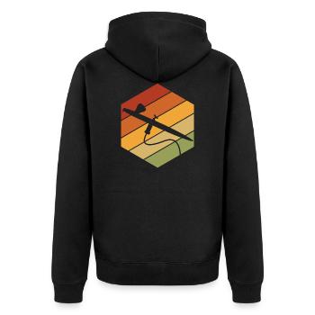 Airbrushen Airbrush Lack Lackierer Airbrushpistole - Unisex Premium Bio Zip Hoodie - Schwarz - Hinten - Nico (187cm)
