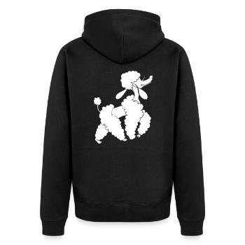 poodle - Unisex Premium Organic Zip Hoodie - black - Back - Nico (187cm)