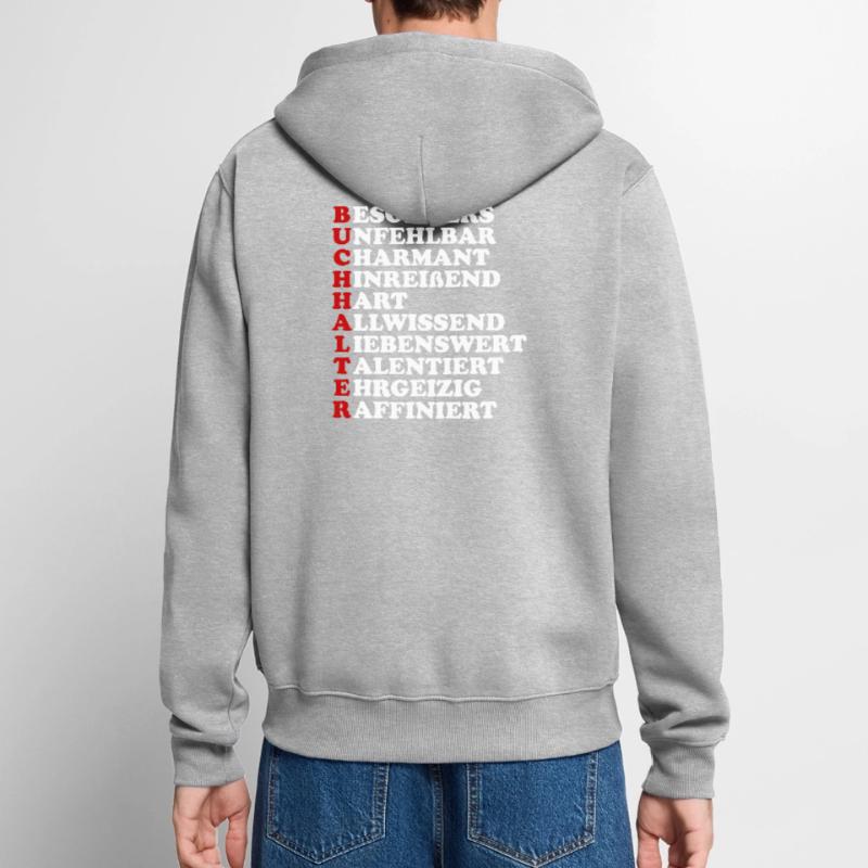 buchhalter spruch Unisex Premium Bio Zip Hoodie