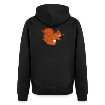 Écureuil rouge / European Red Squirrel VII - Veste à capuche bio Premium Unisexe - noir - Dos - Nico (187cm)