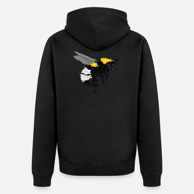 Hummel / Bumblebee Design I - Unisex Premium Bio Zip Hoodie - Schwarz