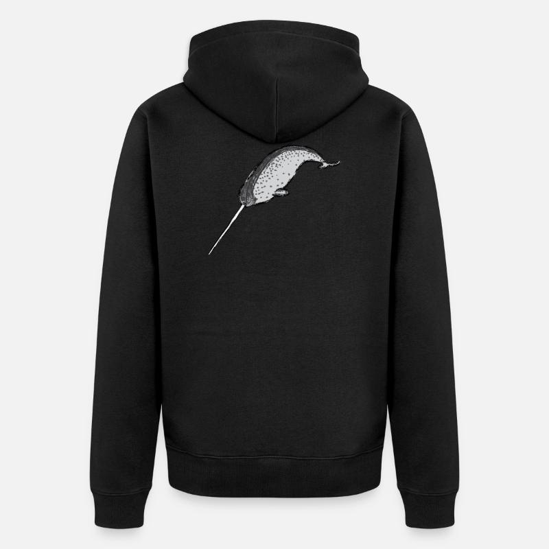 Narwal / Narwhal Design I - Veste à capuche bio Premium Unisexe - noir