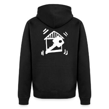 Maison clé de la maison / maison clé - Construction maison - Veste à capuche bio Premium Unisexe - noir - Dos - Nico (187cm)