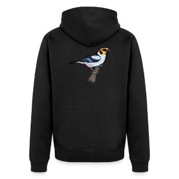 Red forehead tanger / Flame-Faced Tanager Design I - Unisex Premium Organic Zip Hoodie - black - Back - Nico (187cm)