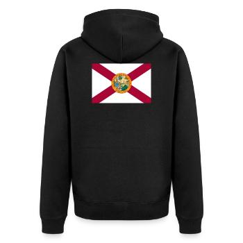 Drapeau d'enseigne de Floride USA - Veste à capuche bio Premium Unisexe - noir - Dos - Nico (187cm)