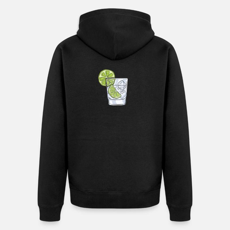 Gin - Unisex Premium Bio Zip Hoodie - Schwarz