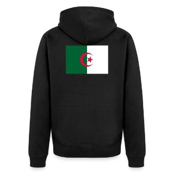Algeria Algerian Flag Flag - Unisex Premium Organic Zip Hoodie - black - Back - Nico (187cm)
