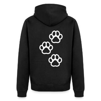 Hundepfote - Unisex Premium Bio Zip Hoodie - Schwarz - Hinten - Nico (187cm)