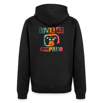 40e anniversaire niveau 40 Complete 40 Ans De Jeu - Veste à capuche bio Premium Unisexe - noir - Dos - Nico (187cm)