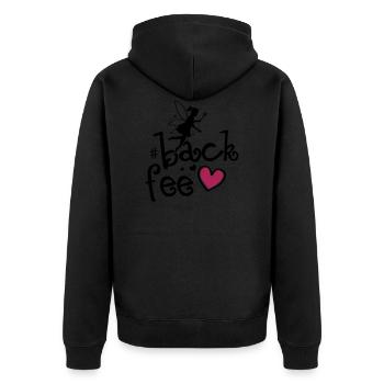 Fee Backen Herz Backfee Liebe - Unisex Premium Bio Zip Hoodie - Schwarz - Hinten - Nico (187cm)